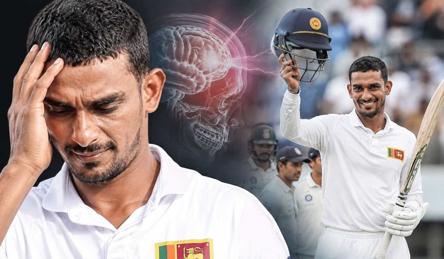 भारत के खिलाफ गाले टेस्ट में चोटिल होने के बाद मैदान से बाहर जाते दिनेश चांदीमल