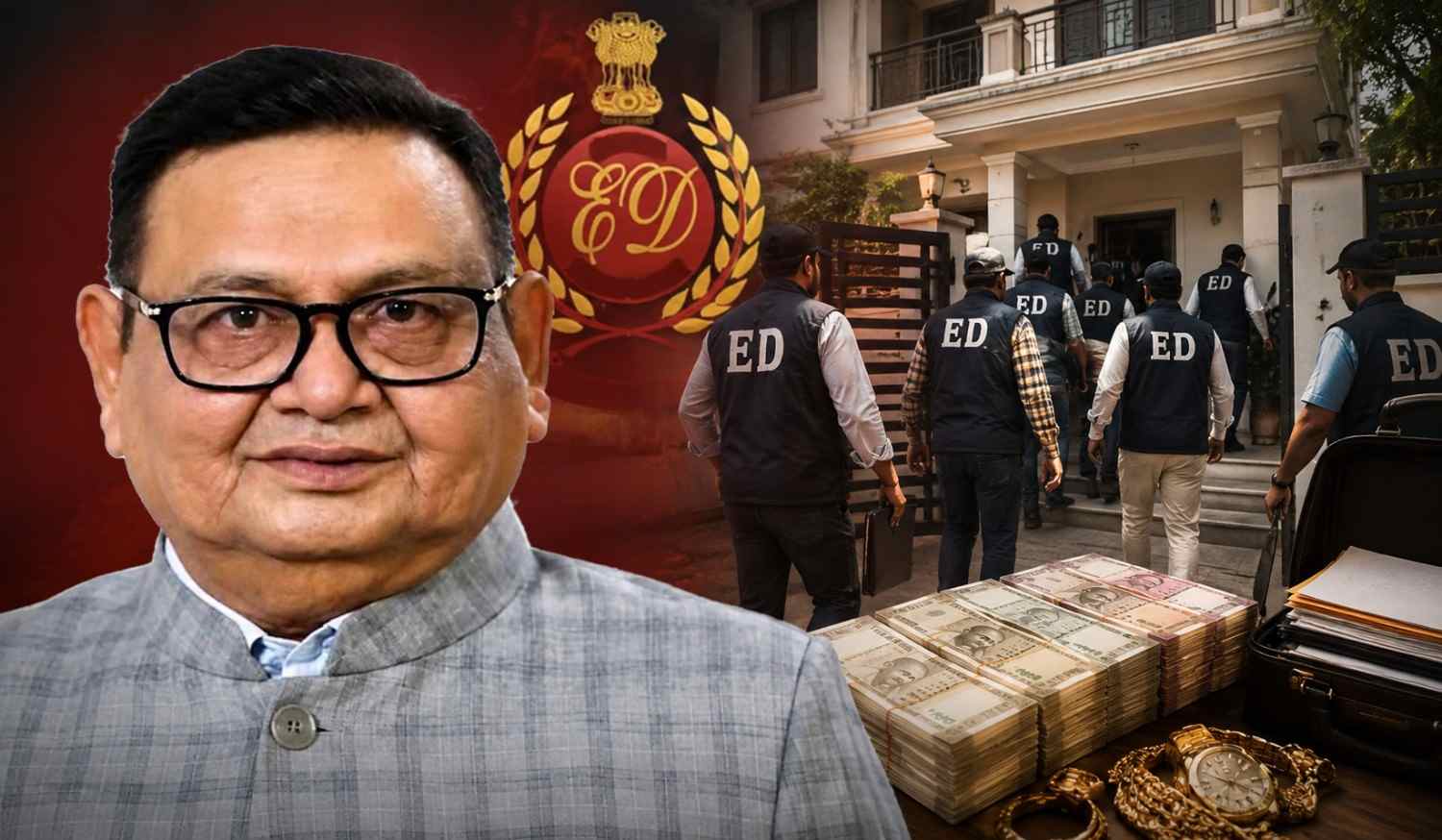 रायपुर और धमतरी में ED की छापेमारी के दौरान जांच करते अधिकारी