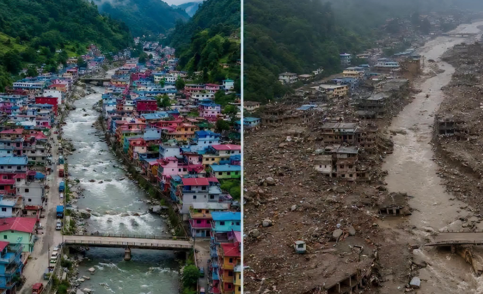 नेपाल में भीषण फ्लैश फ्लड के बाद बाढ़ प्रभावित इलाके और राहत बचाव अभियान