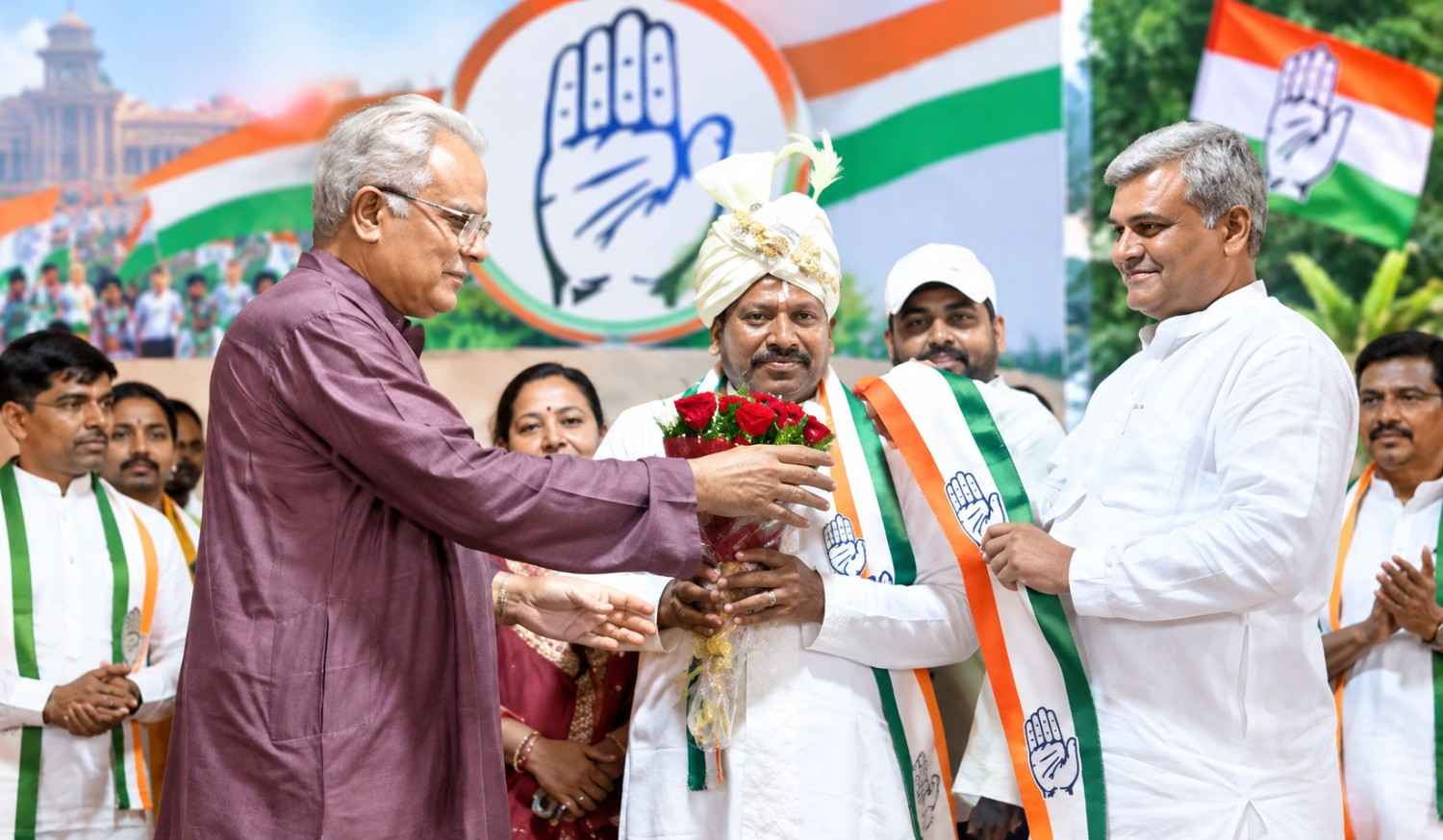 गुरु ढालदास साहेब कांग्रेस में शामिल होते हुए